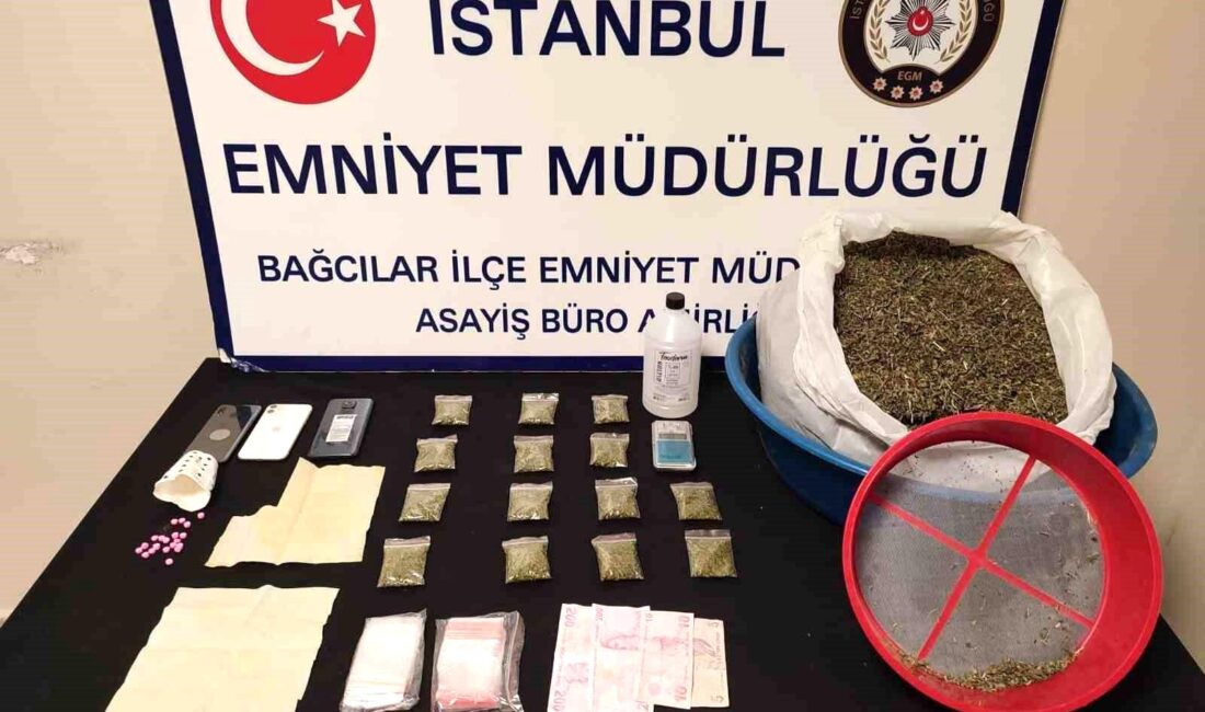 Bağcılar’da polis ekiplerince, uyuşturucu