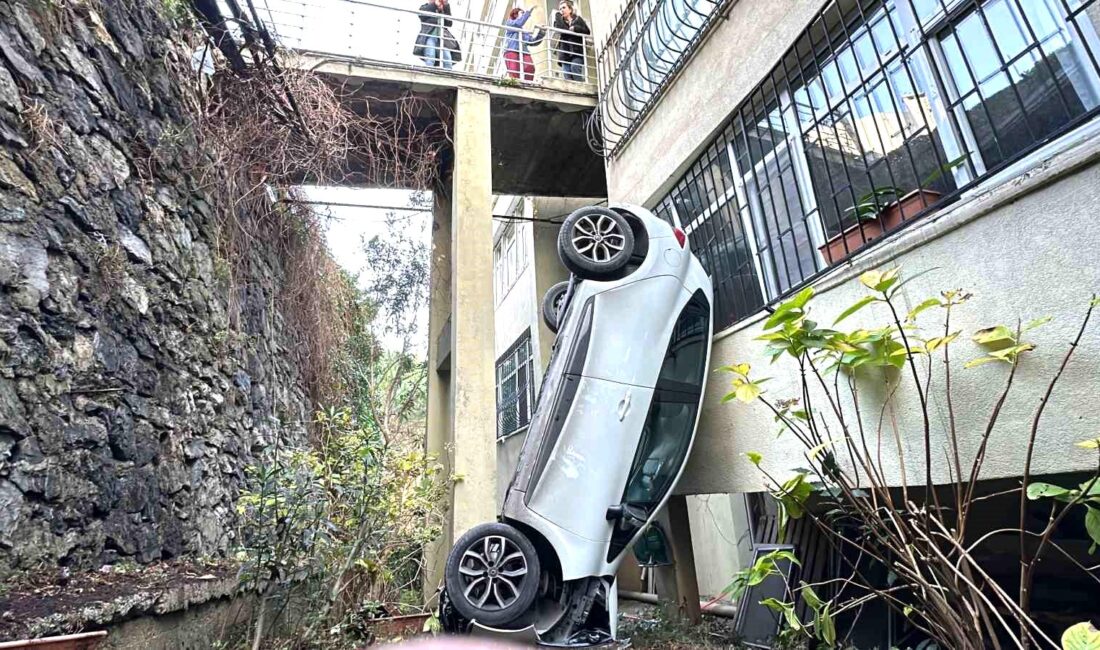 Beşiktaş’ta otomobilliyle yokuş aşağıya