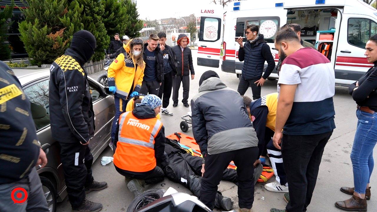 Edirne’de motosiklet ile otomobil çarpıştı: 1 yaralı