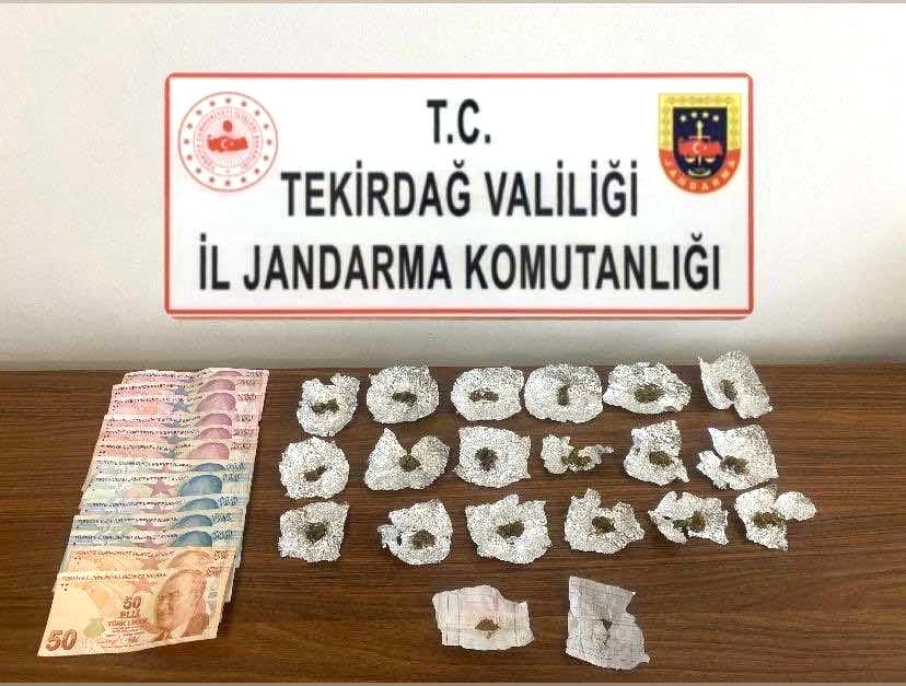 Tekirdağ’da jandarma ekiplerince uyuşturucuya