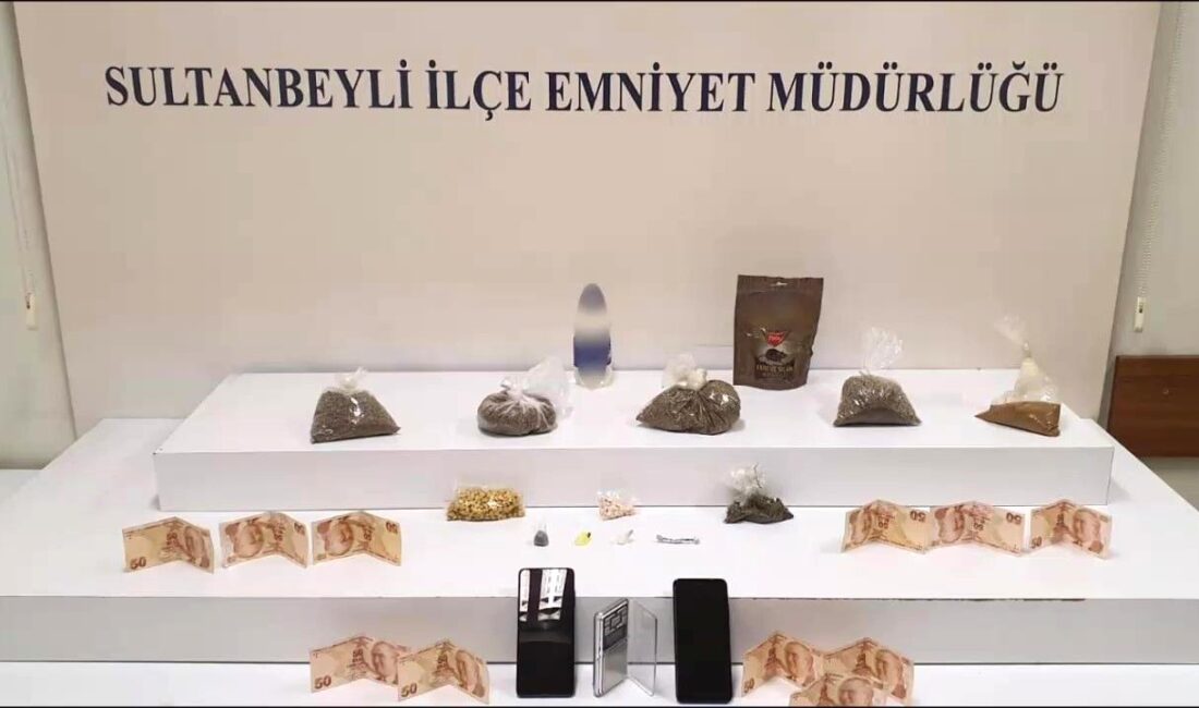 Sultanbeyli’de uygulama yapan polis,