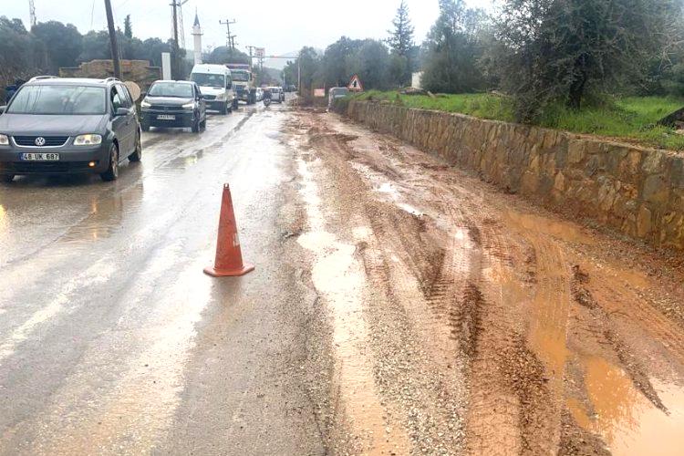 Bodrum Kızılağaç Yolunda bakım çalışması