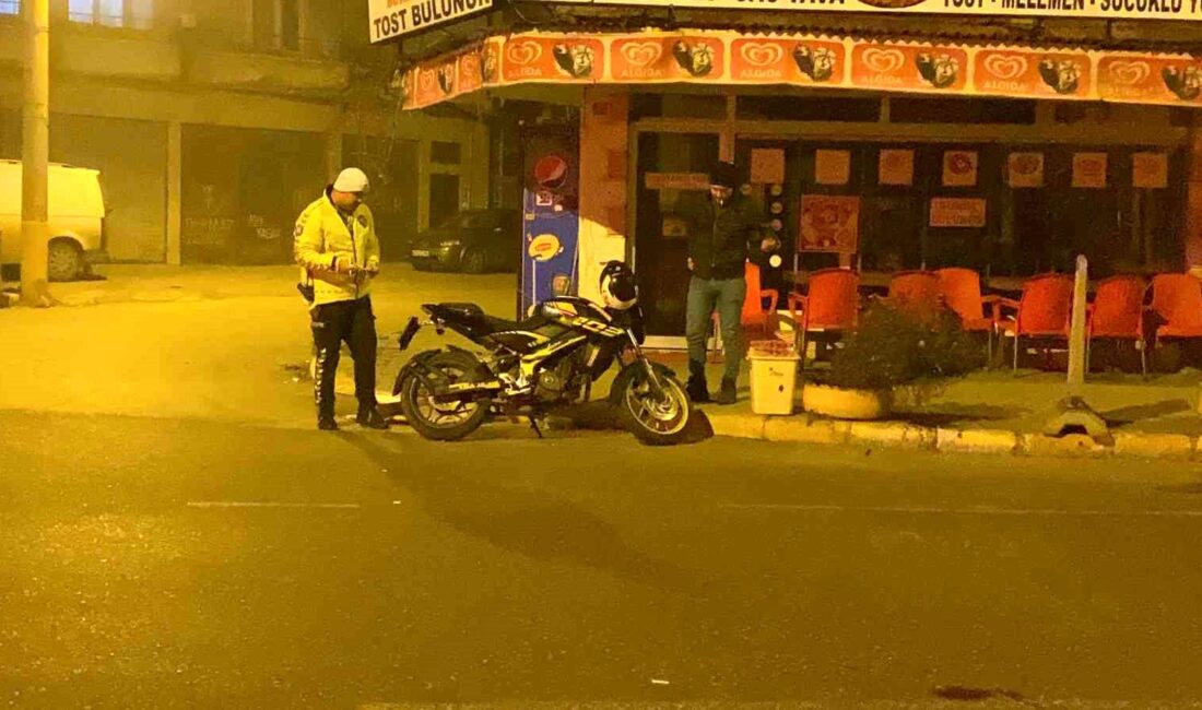 Edirne’de kontrolden çıkan motosiklet