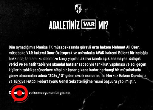 Kocaelispor hakemlerle ilgili TFF ve MHK’ye başvurdu