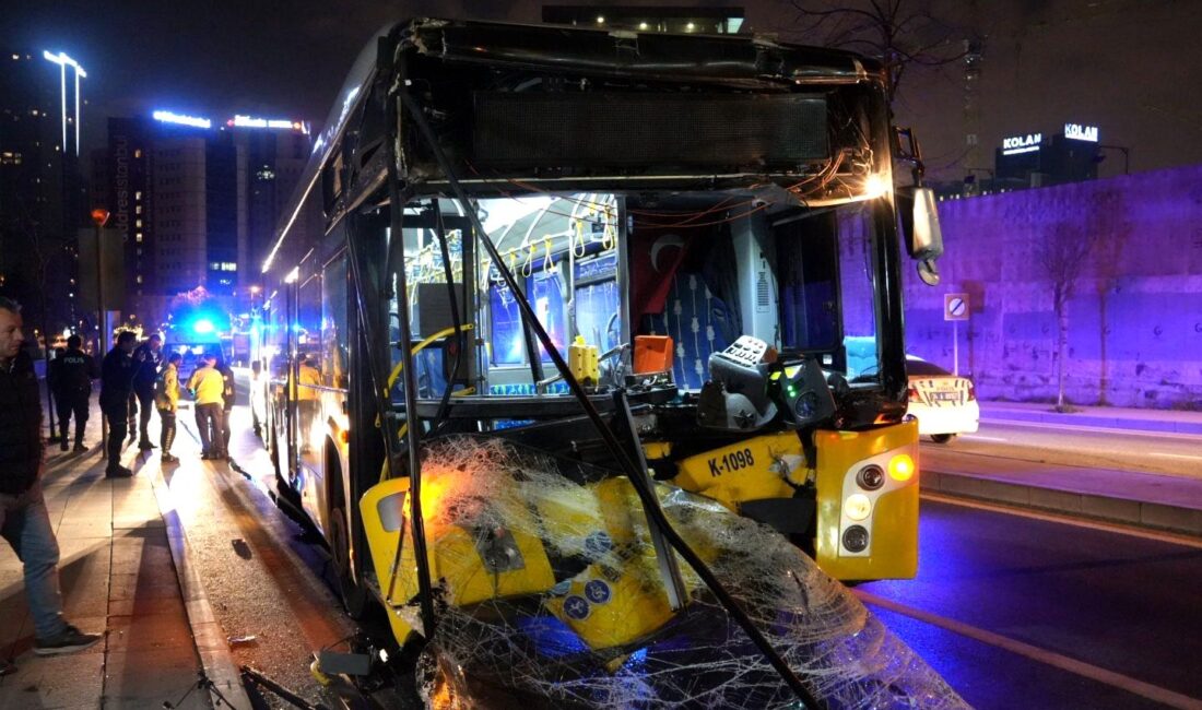 Şişli’de İETT otobüsü şantiye