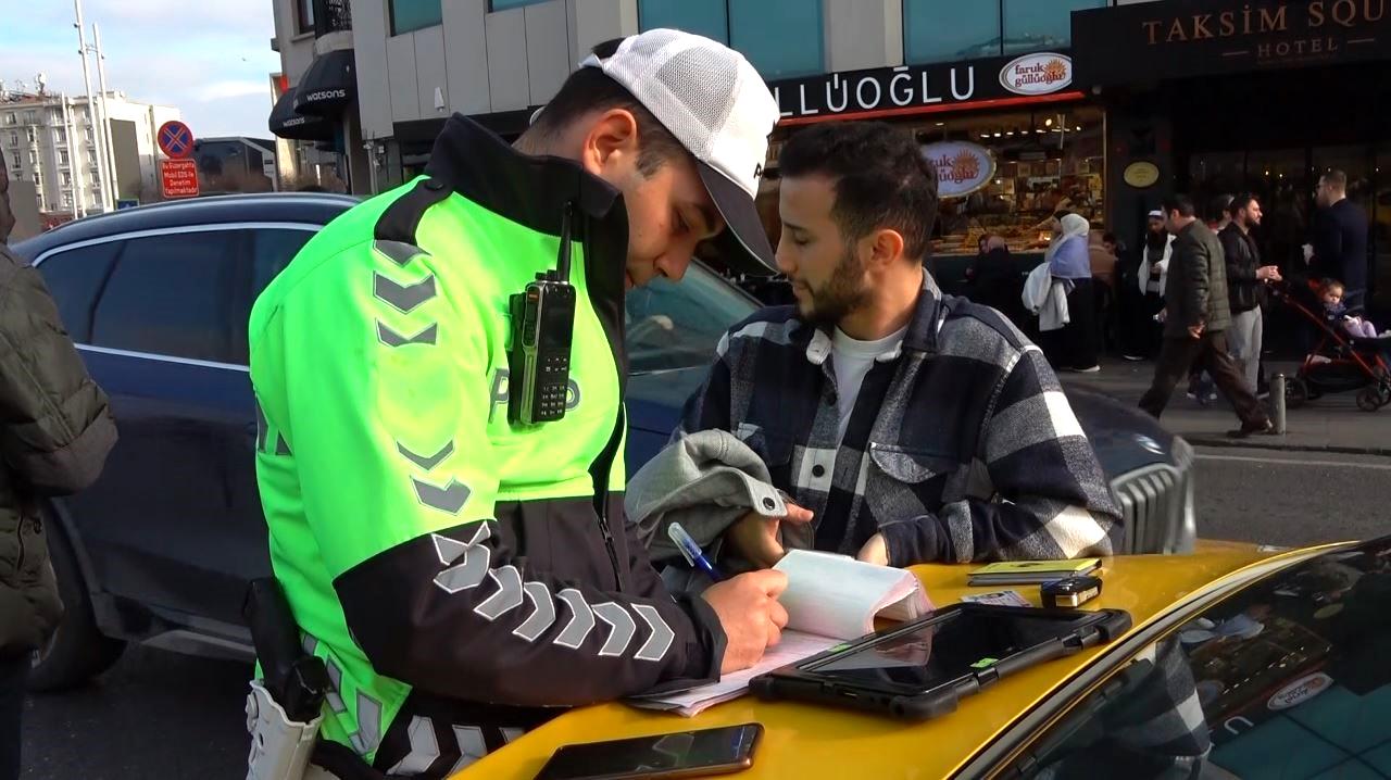 Taksim’de yılın ilk ticari taksi denetimi yapıldı: 5 sürücüye 32 bin TL ceza