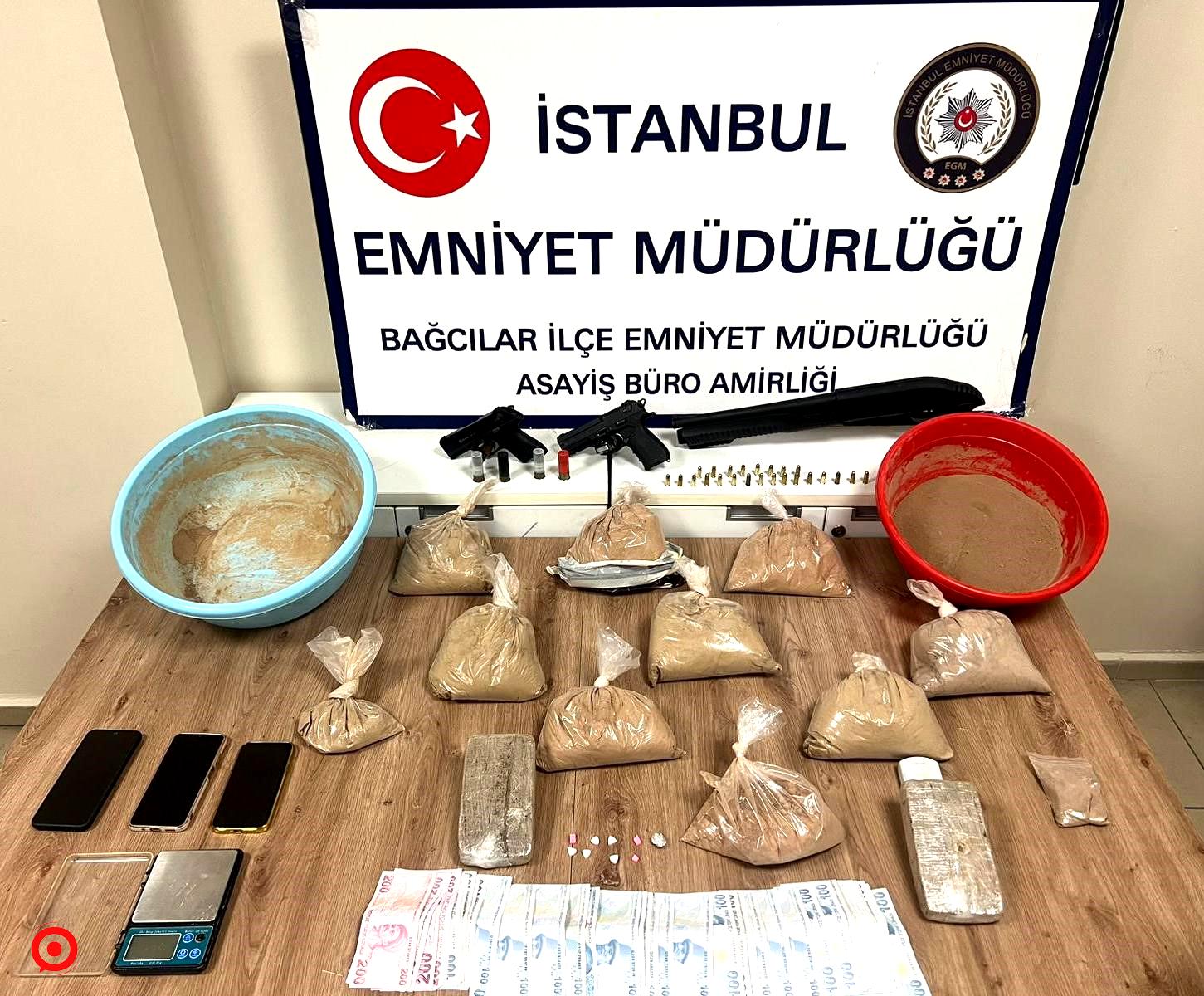 Bağcılar’da uyuşturucu operasyonu: 9 kilo 908 gram eroin ele geçirildi