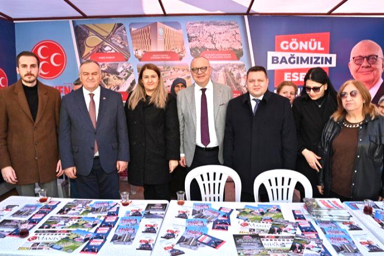 Başkan Ergün’den seçim standına ziyaret