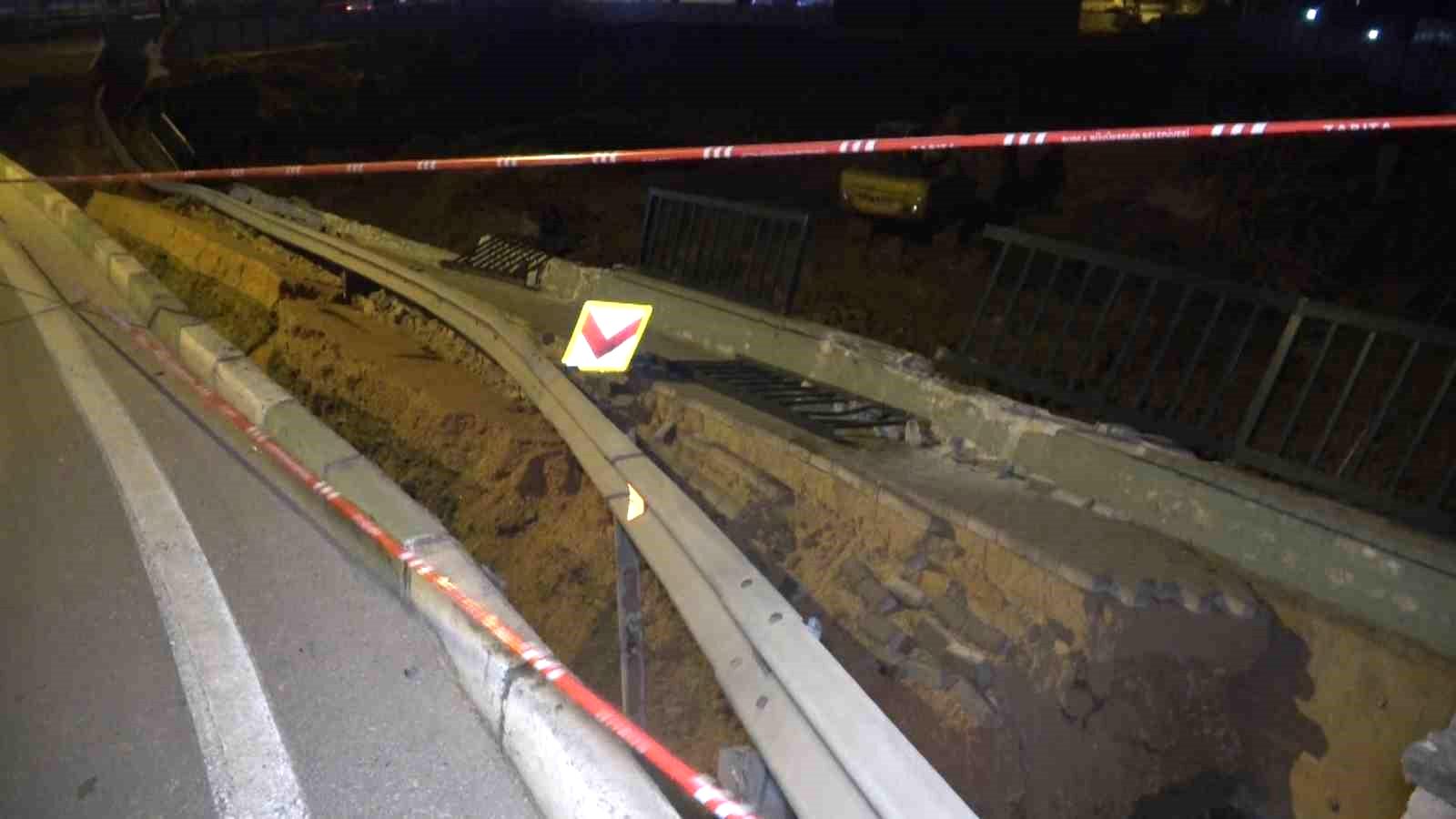 Bursa’da yol çöktü, ulaşım bir süreliğine trafiğe kapatıldı