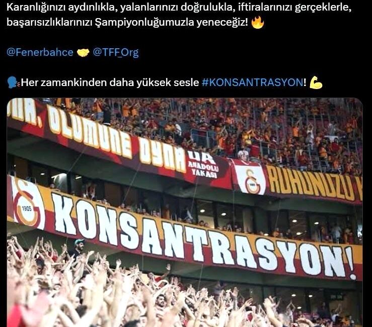 Galatasaray’dan yapılan açıklamada, "Karanlığınızı