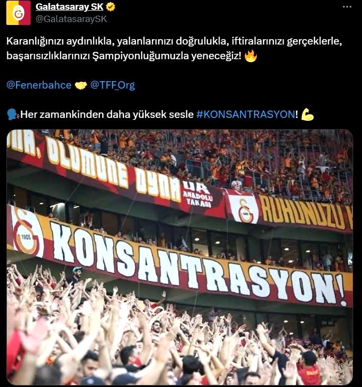 Galatasaray: “Başarısızlıklarınızı şampiyonluğumuzla yeneceğiz”