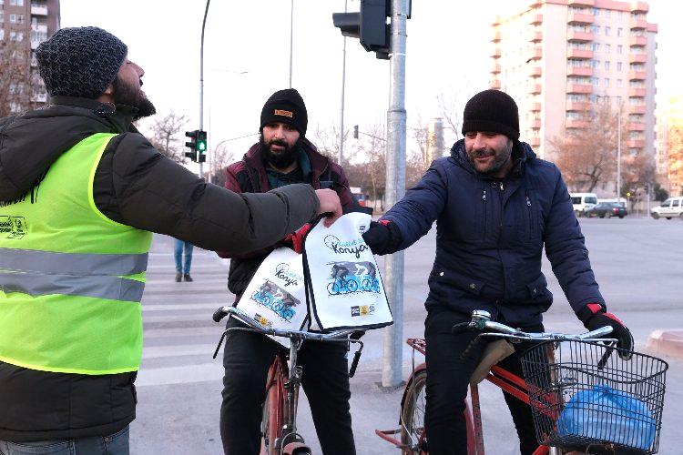 Konya’da “Dünya Kışın Bisikletle İşe Gitme Günü” etkinliği