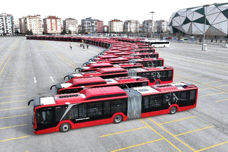 Konya’nın ulaşım filosuna 53 çevreci otobüs