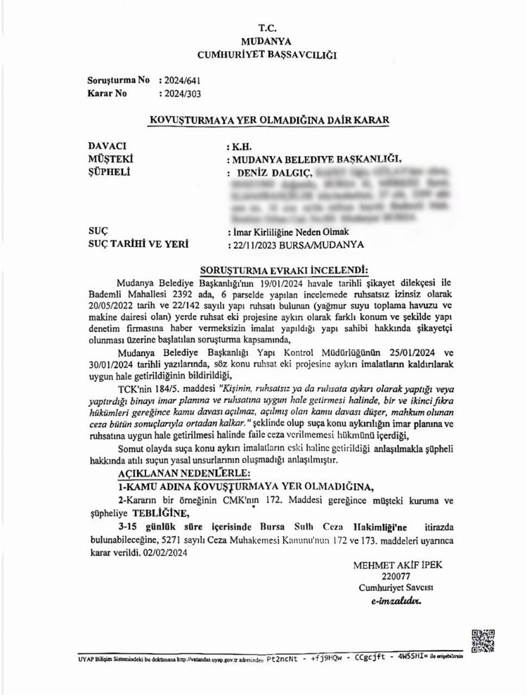 Deniz Dalgıç'tan 'kaçak yapı' iddialarına belgeli açıklama