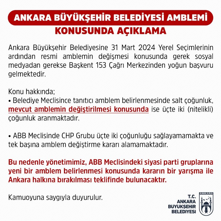 Ankara'da amblem oylaması! Kararı halk verecek!