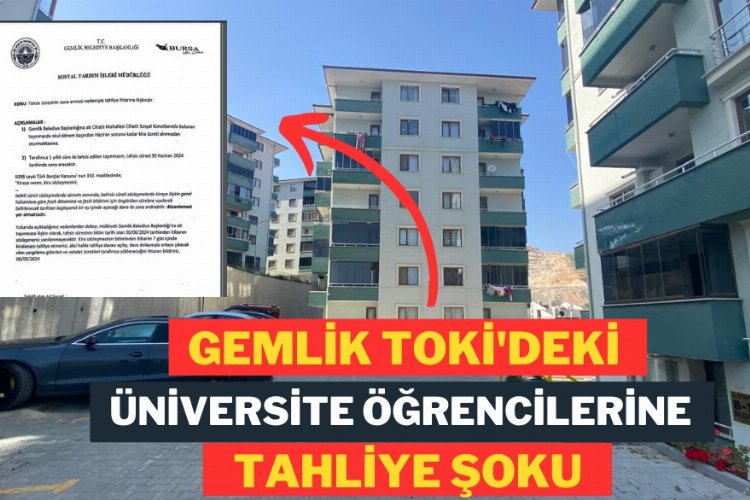 Bursa Gemlik’te TOKİ’deki üniversitelilere tahliye şoku!
