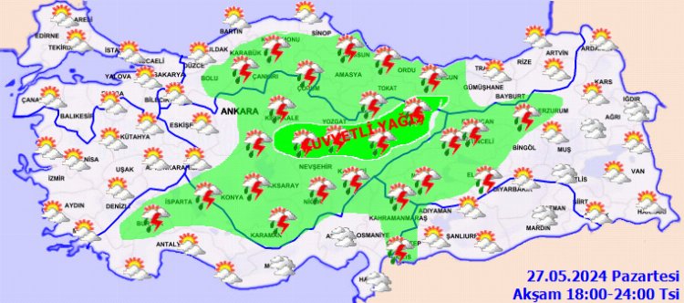 Haftanın ilk gününden İç Anadolu'ya kuvvetli uyarı!