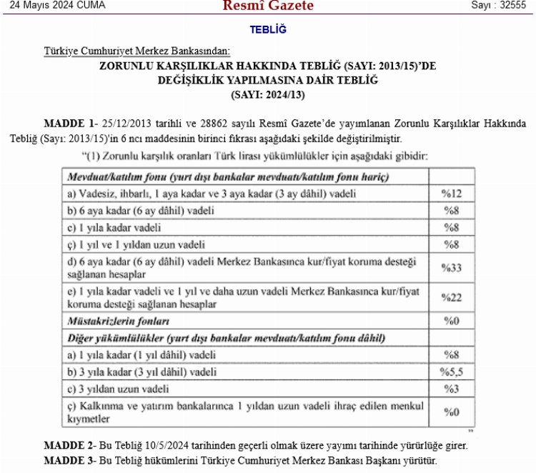 Merkez Bankası'ndan 'zorunlu' değişiklik!