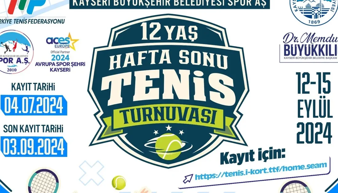 2024 Avrupa Spor Şehri Kayseri, 12 Yaş Hafta Sonu Tenis Turnuvası’na ev sahipliği yapacak