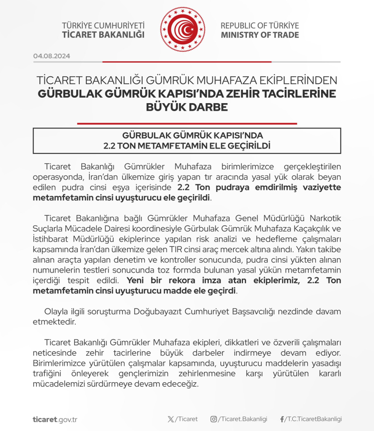 Gürbulak'ta zehir tacirlerine büyük darbe!