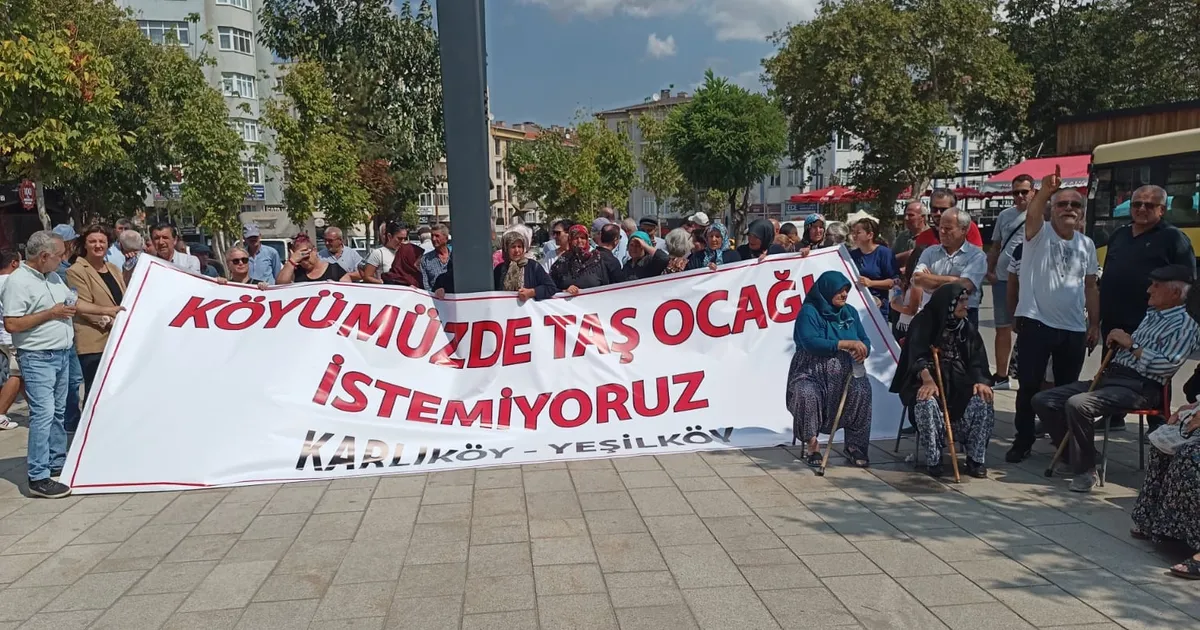 Karlıköy-Yeşilköy taş ocağına karşı köy halkı seferber