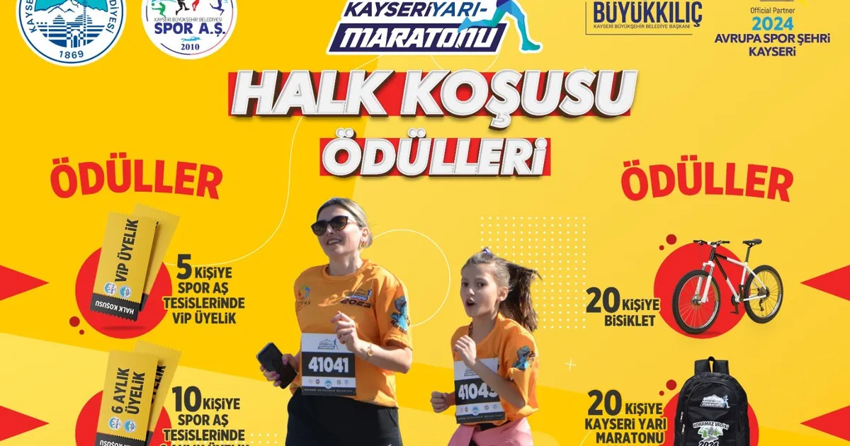 Büyükşehir’in 4. Uluslararası Yarı Maratonu’ndaki halk koşusunda hediye yağmuru