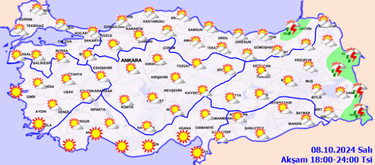 8 Ekim hava tahmin raporu yayımlandı... Doğu Anadolu'da yağışlara dikkat!