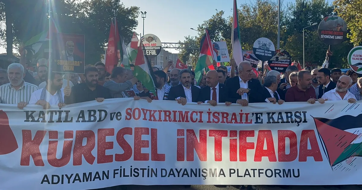 Adıyaman’da Filistin’e destek yürüyüşü