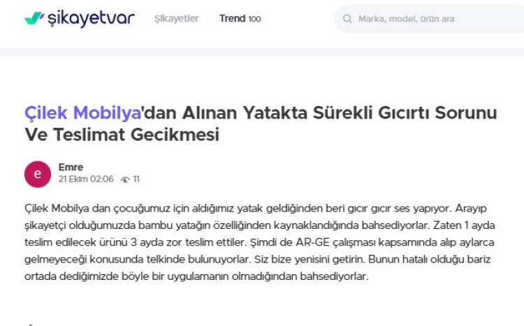 Çilek Mobilya vatandaşları isyan ettirdi! Ne alırsan elinde kalıyor…