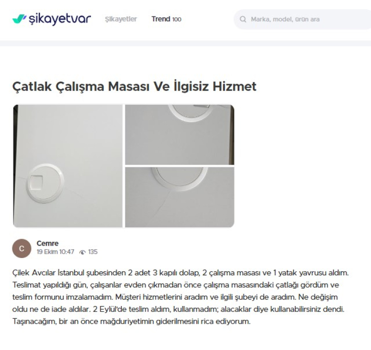 Çilek Mobilya vatandaşları isyan ettirdi! Ne alırsan elinde kalıyor…