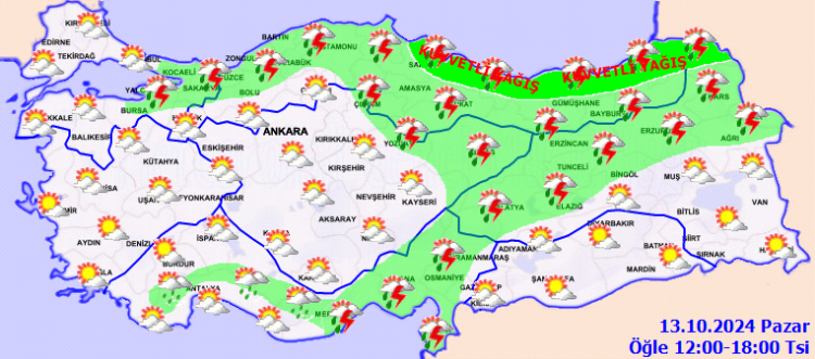 Kuzeyde 'kuvvetli yağış' bekleniyor