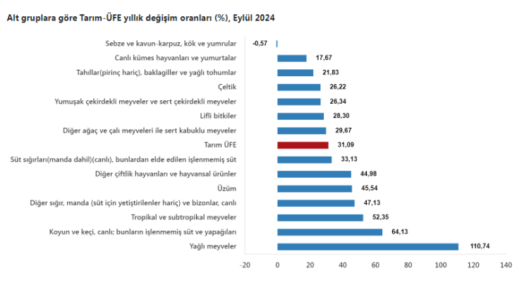 Tarım-ÜFE verileri açıklandı... En yüksek değişim yağlı meyvelerde