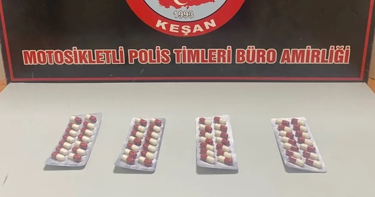 Keşan'da 56 adet sentetik ecza ele geçirildi