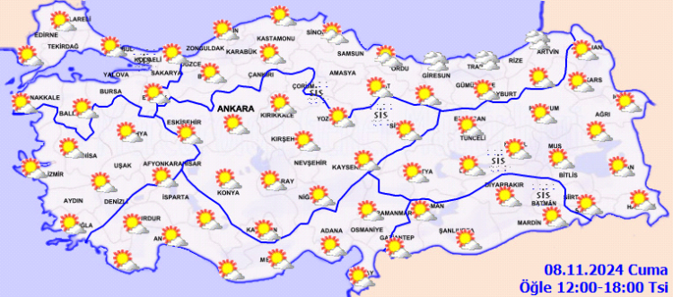 Türkiye güneşli bir gün geçirecek