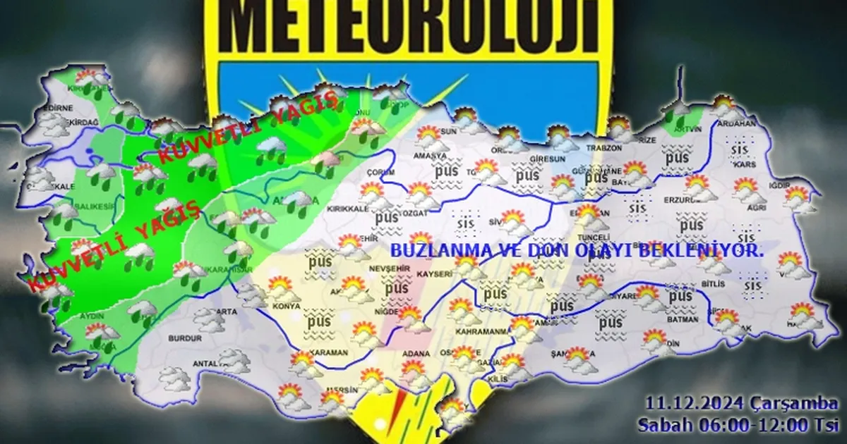 Meteoroloji kuvvetli yağış için hangi illeri uyardı? İşte havanın 11 Aralık raporu…