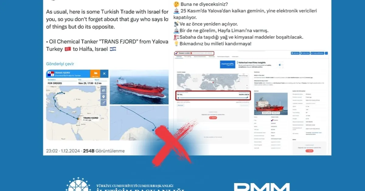 Türkiye’den İsrail’e 'kimyasal yüklü tanker gittiği' iddiaları asılsız