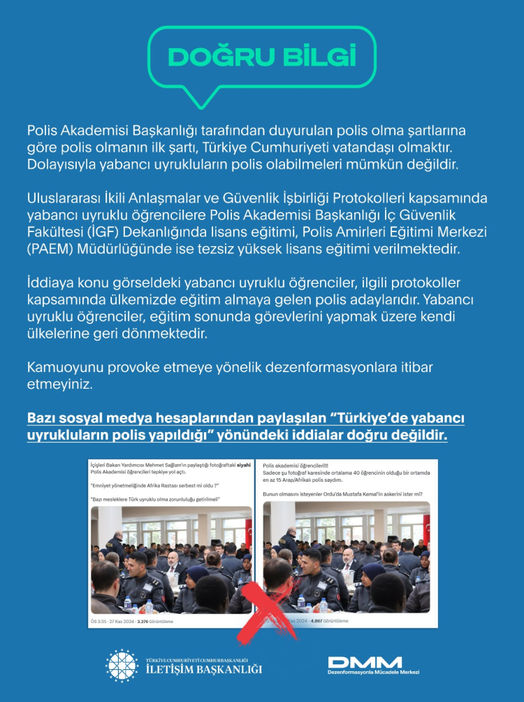 Yabancı uyruklular polis mi yapılıyor? Açıklama Dezenformasyon'dan geldi!