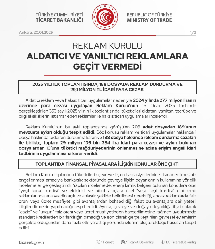 Aldatıcı ve yanıltıcı reklamlara geçit yok!