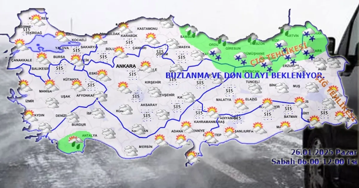 Doğuda çığ, buzlanma ve don… Yurtta bugün hava nasıl olacak?