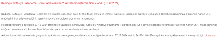 Kırtasiye firmasına Rekabet'ten 7,4 milyon TL idari ceza