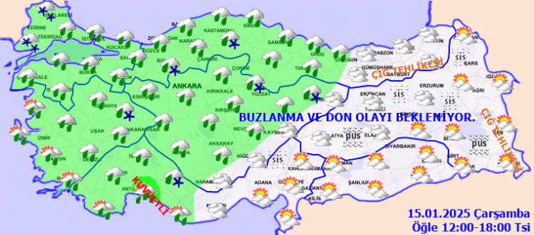 Meteoroloji'den kuvvetli sağanak ve kar uyarısı