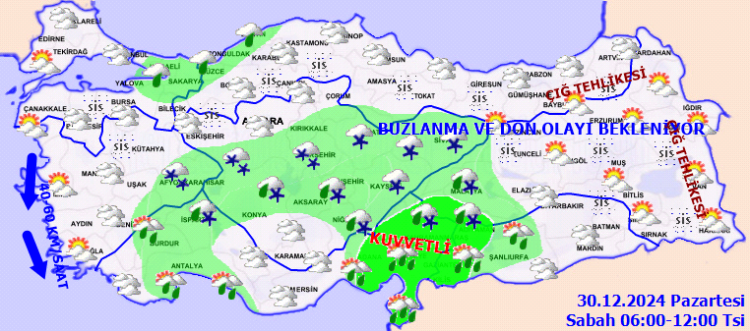 Meteoroloji'den yılın son hafta başı raporu