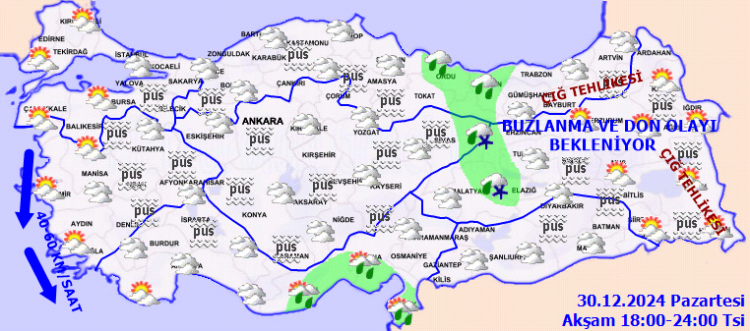 Meteoroloji'den yılın son hafta başı raporu