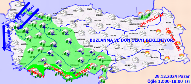 Meteoroloji'den yine uyarılarla dolu bir Pazar!