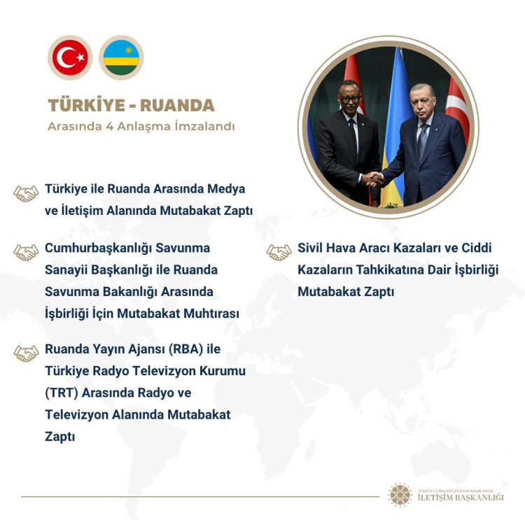 Türkiye ile Ruanda arasında 4 anlaşma imzalandı