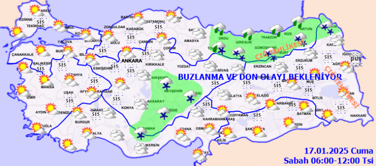 Yurdun iç ve doğu kesimlerinde buzlanma ve dona dikkat!