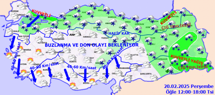 Meteoroloji'den 20 il için 'kuvvetli kar' uyarısı! Kar etkisini sürdürüyor!