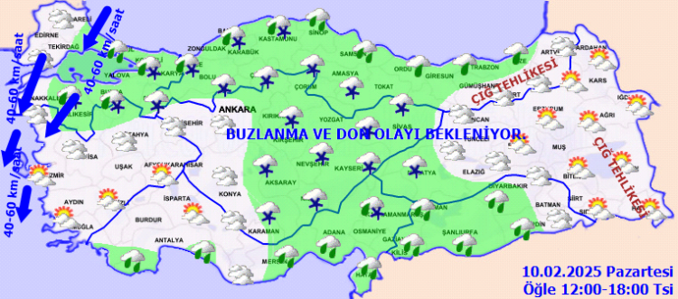 Soğuk ve yağışlı havaya devam