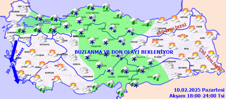 Soğuk ve yağışlı havaya devam