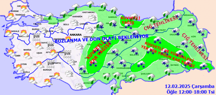 Yurtta bugün hava... Yine soğuk, yine 'kuvvetli' uyarılar!